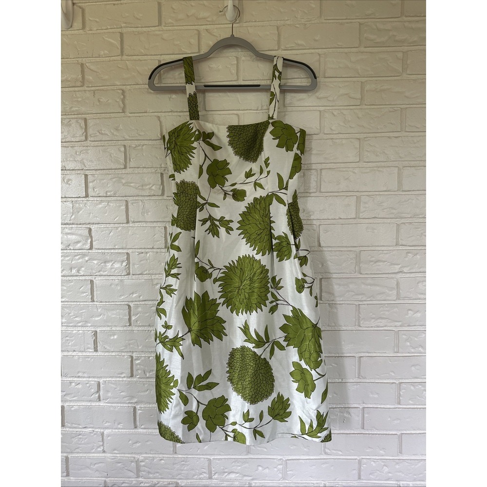 Jessica‎ Howard Dress Womens 6 Petite Tulle Lined White Green Floral